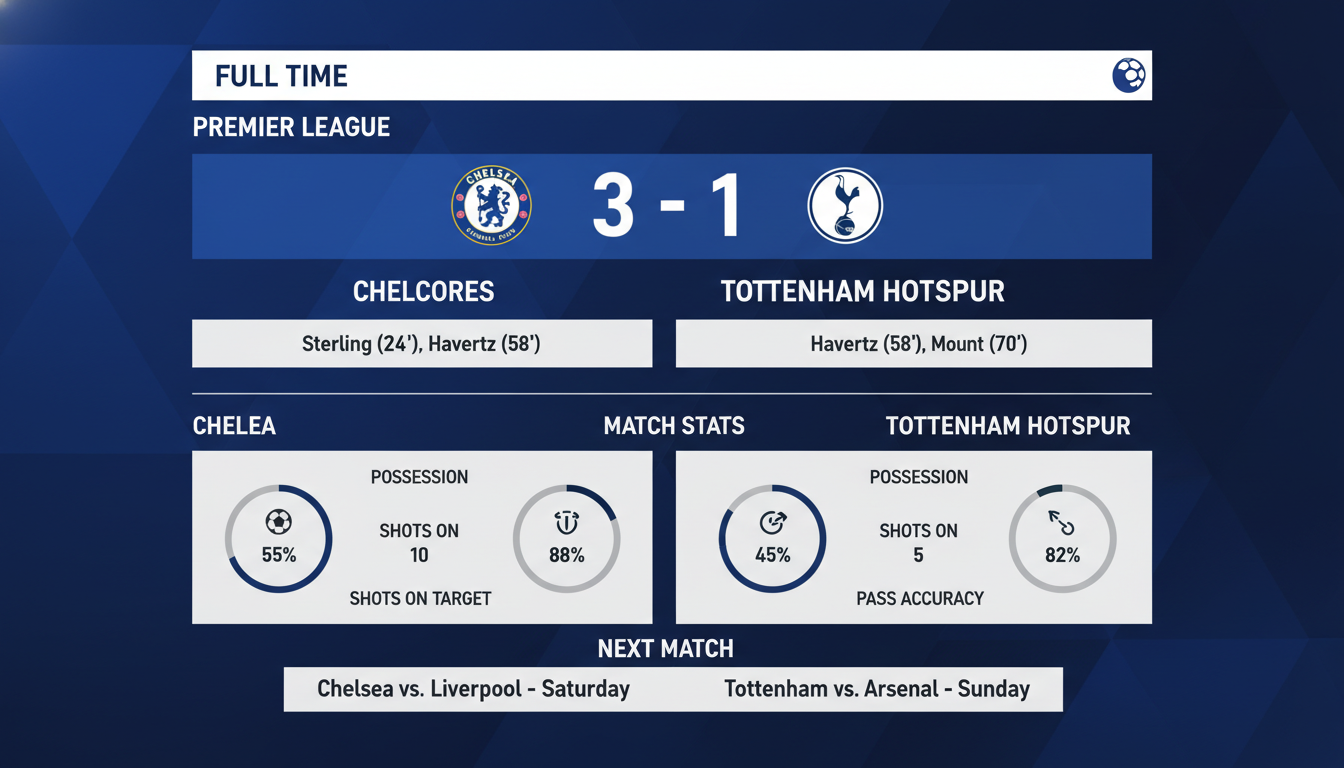 Kết quả trận đấu Kết quả Chelsea vs Tottenham